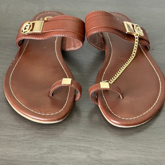 GBG Brown Flat Sandals Size 8.5M - Picture 2 of 6